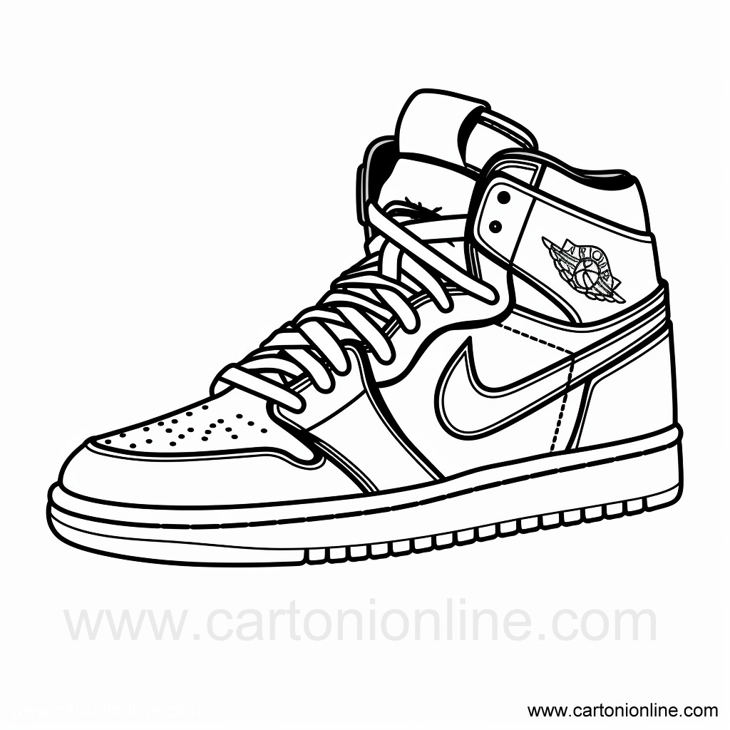 Dibujo 42 de zapatillas Jordan Nike para colorear