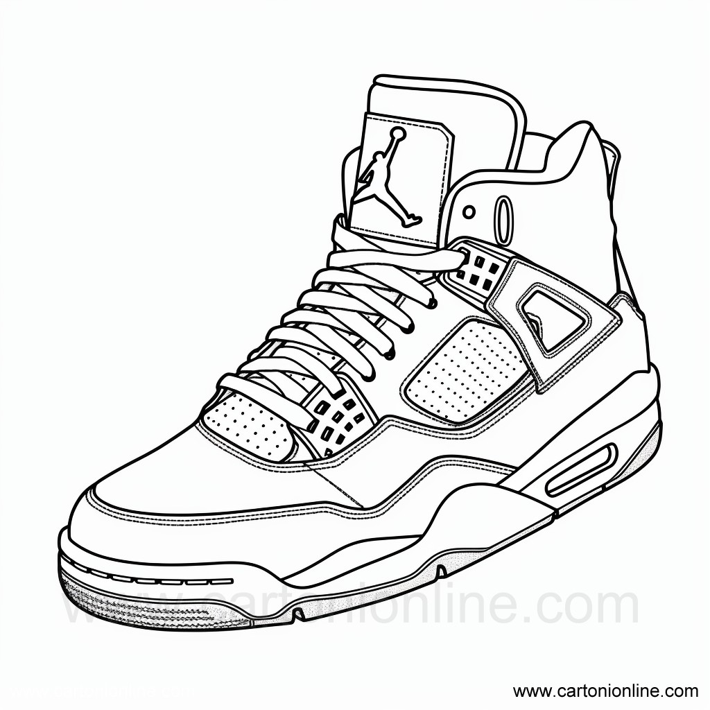 Dibujo 10 de Zapatos Jordan Nike para imprimir y colorear