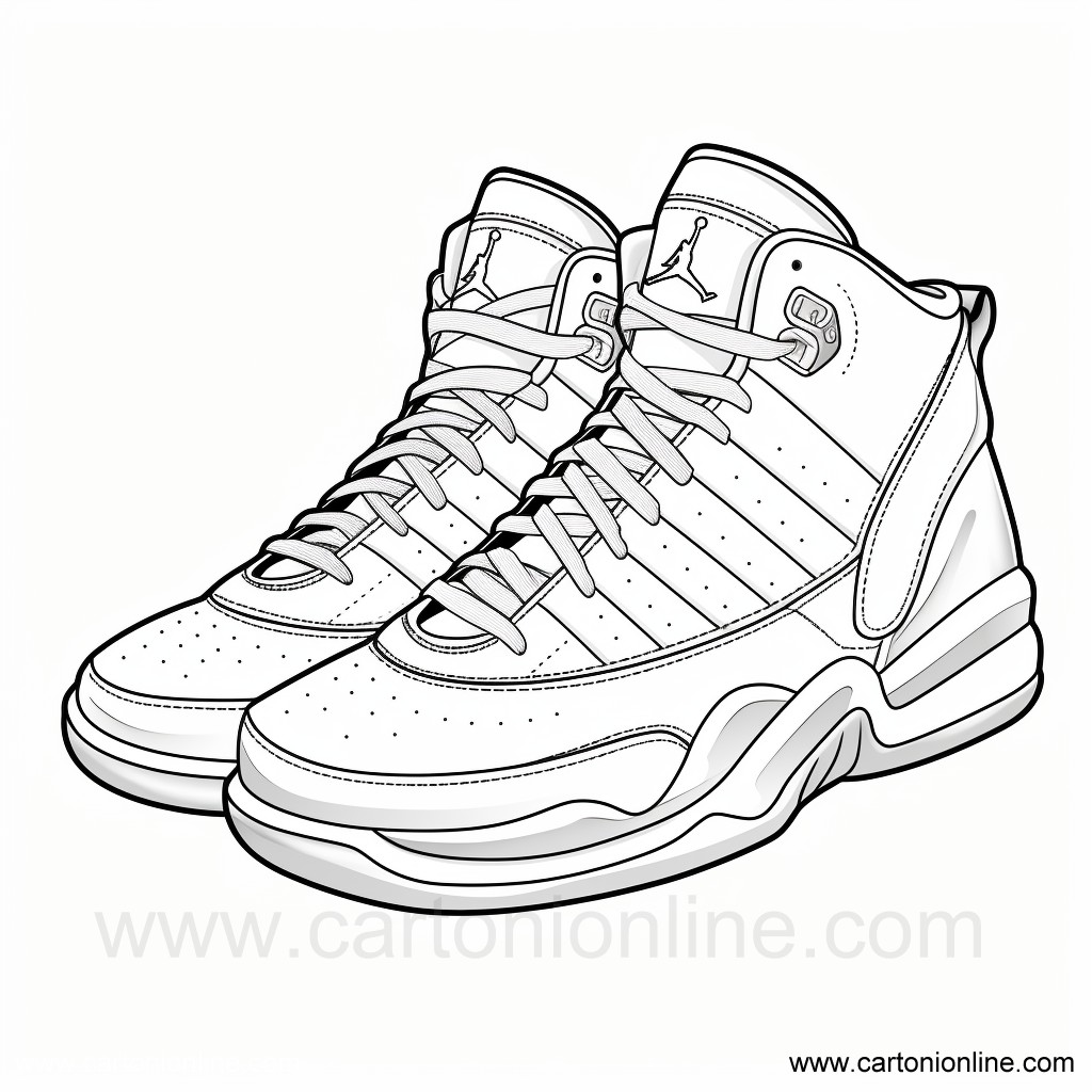 Desenho 12 de sapatos Jordan Nike para imprimir e colorir