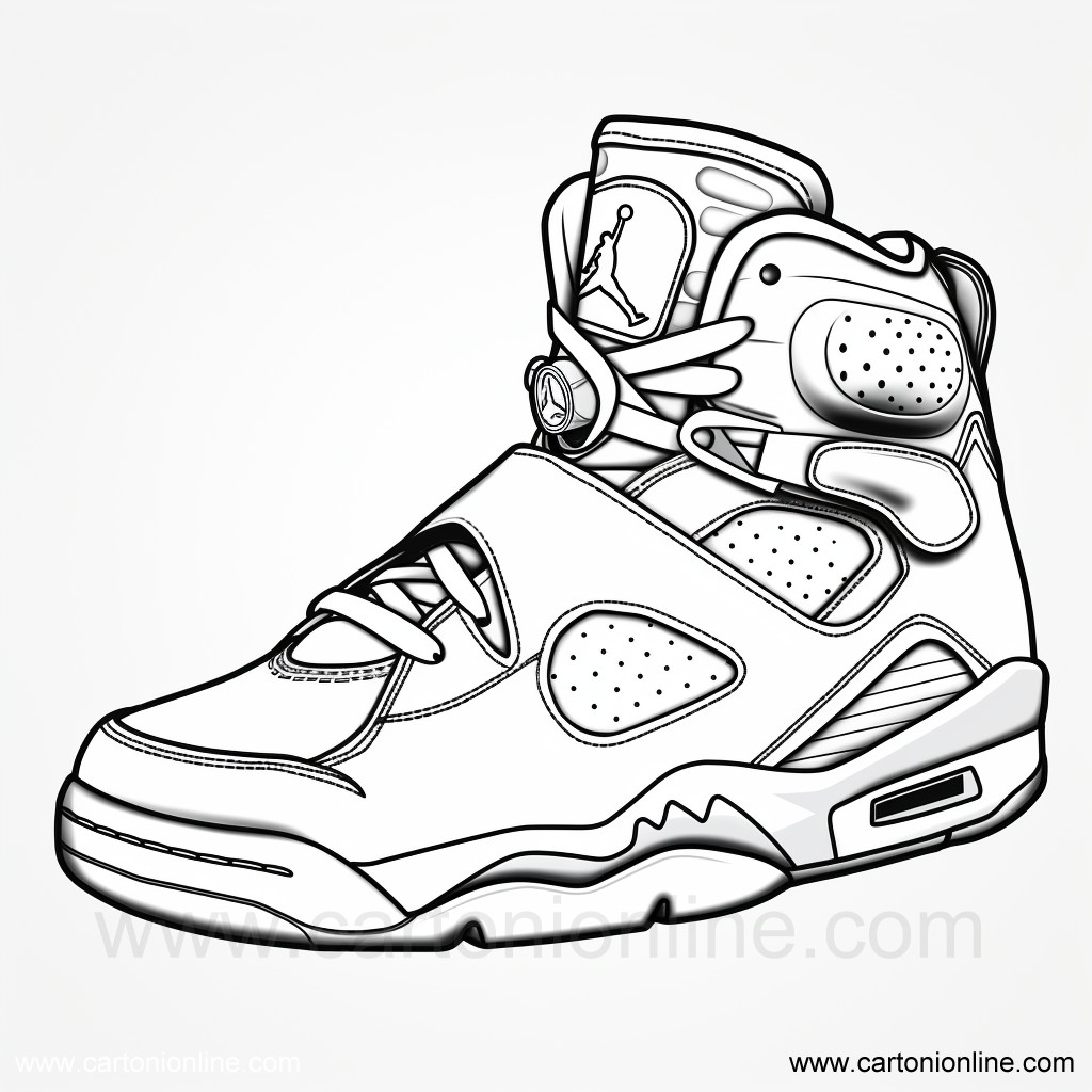 Dibujo 13 de Zapatos Jordan Nike para imprimir y colorear