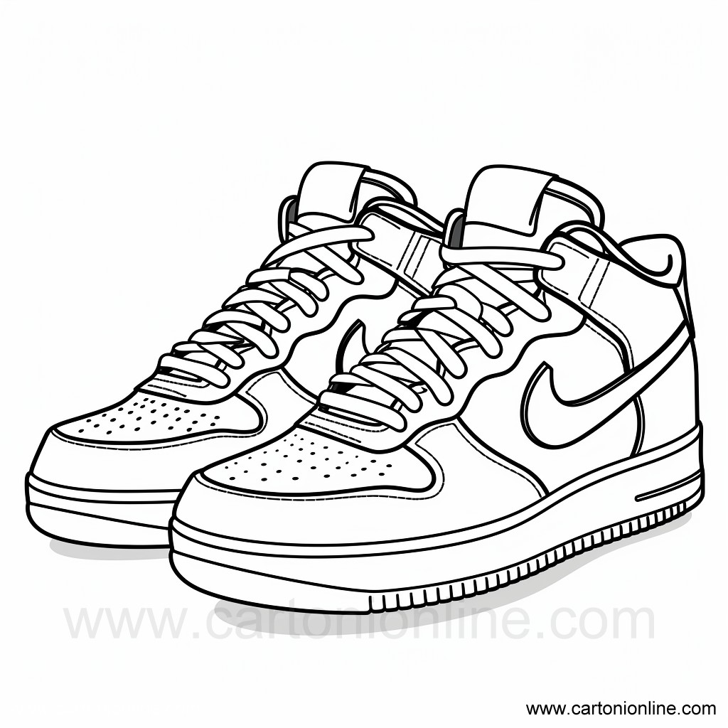 Dibujo 15 de Zapatos Jordan Nike para imprimir y colorear