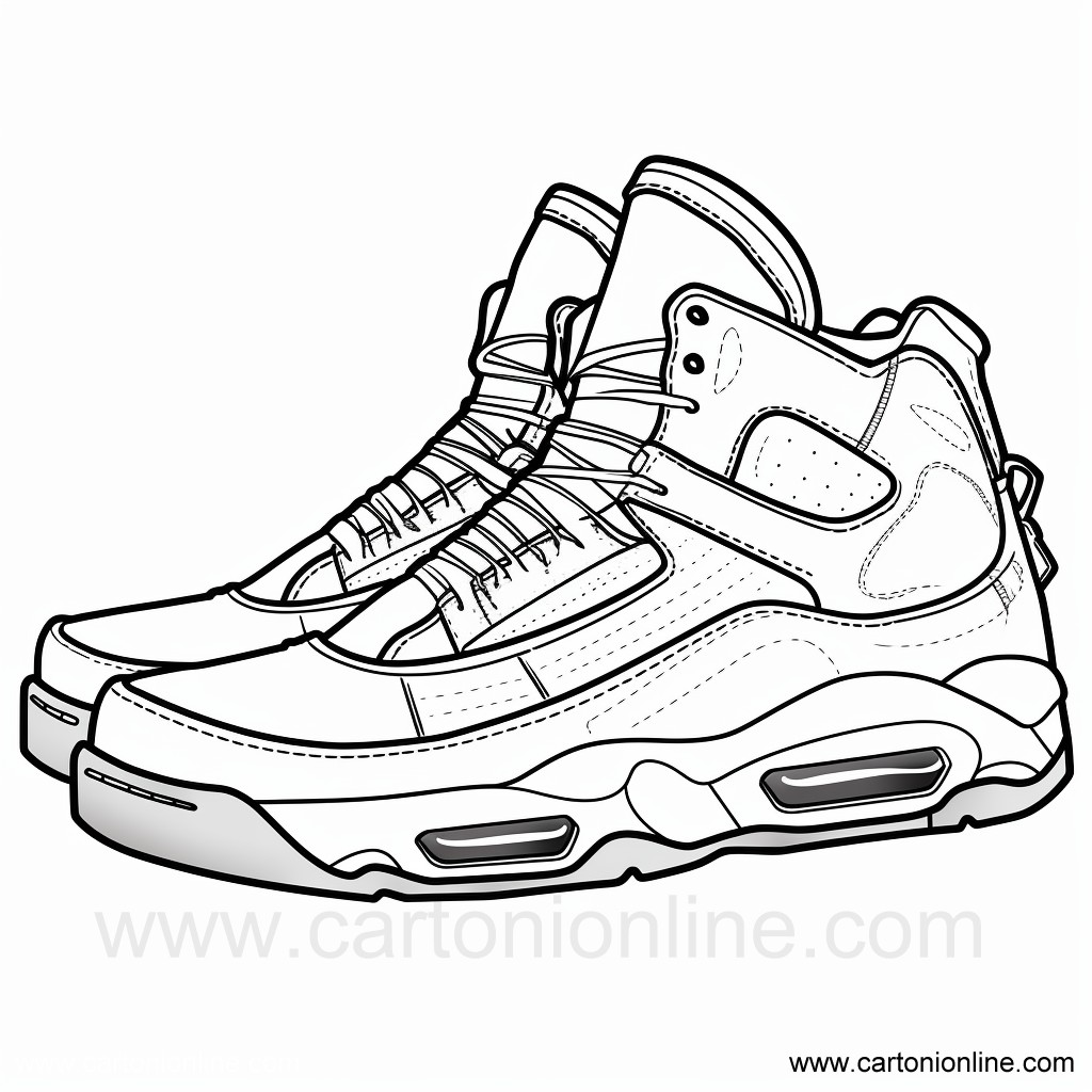 Dibujo 17 de Zapatos Jordan Nike para imprimir y colorear