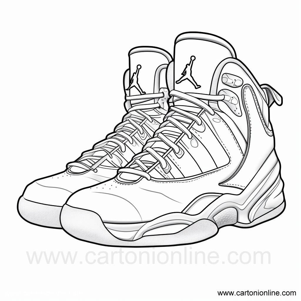 Desenho 22 de sapatos Jordan Nike para imprimir e colorir