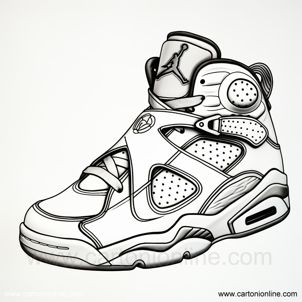 Desenho 23 de sapatos Jordan Nike para imprimir e colorir