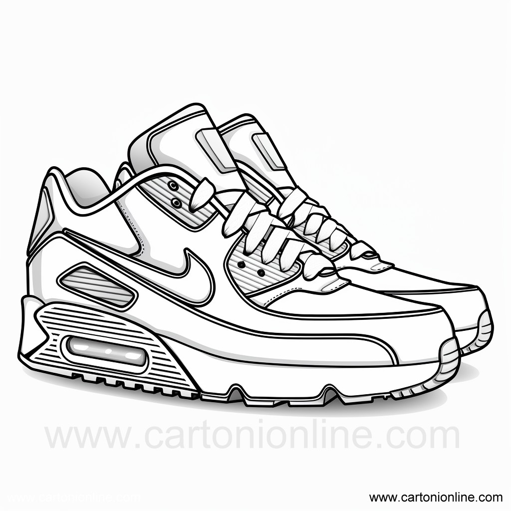 Dibujo 24 de Zapatos Jordan Nike para imprimir y colorear