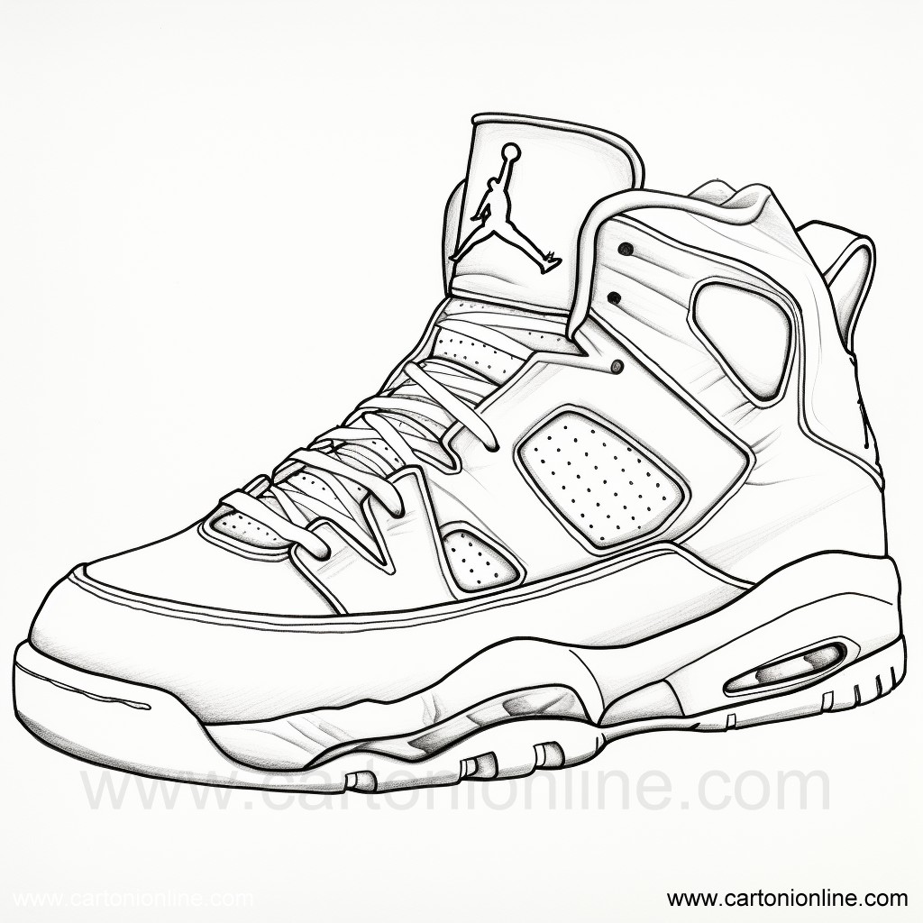 Dibujo 25 de Zapatos Jordan Nike para imprimir y colorear