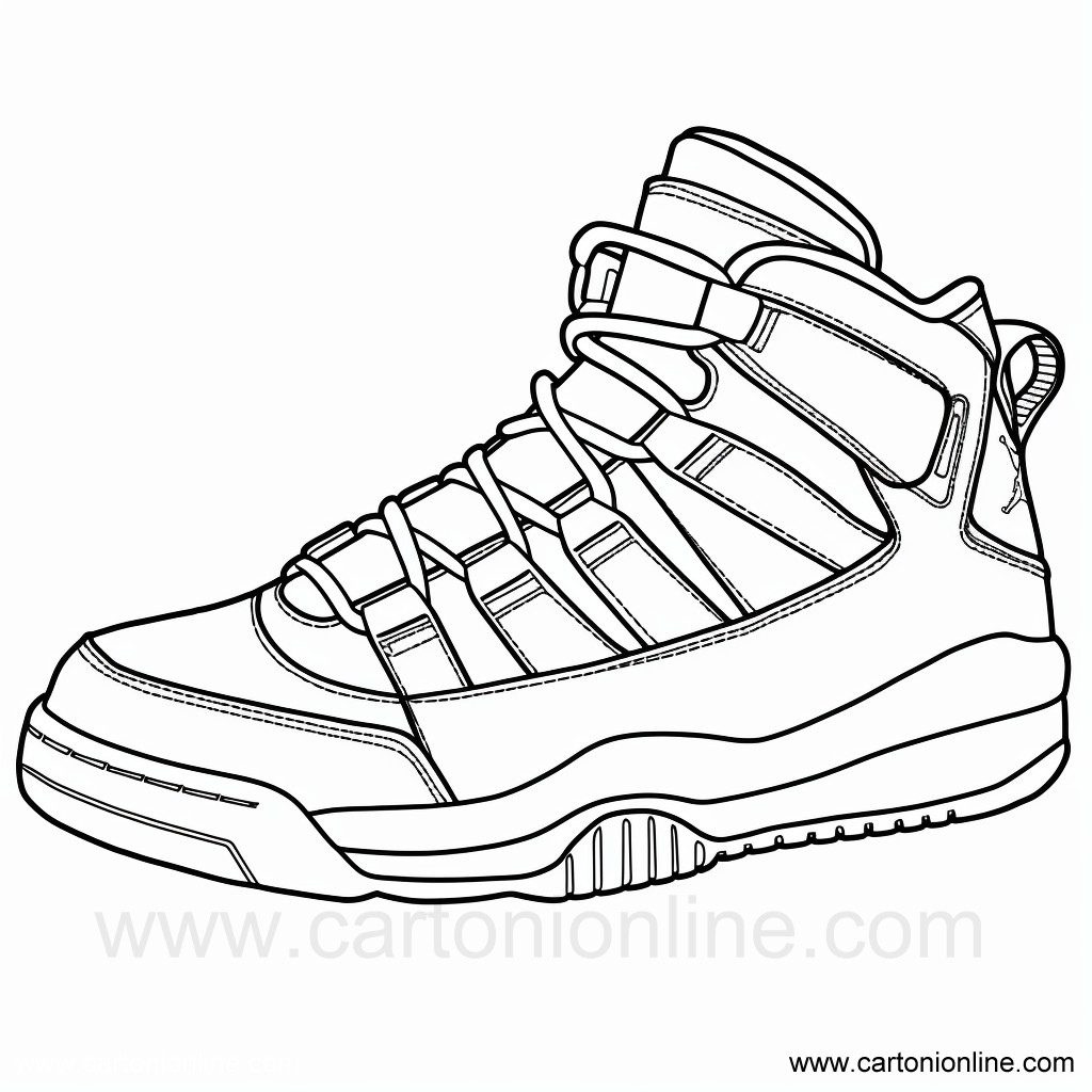 Dibujo 27 de Zapatos Jordan Nike para imprimir y colorear