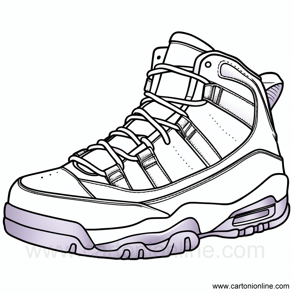Dibujo 28 de Zapatos Jordan Nike para imprimir y colorear