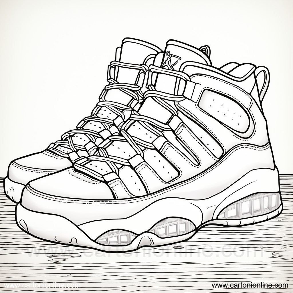 Dibujo 30 de Zapatos Jordan Nike para imprimir y colorear