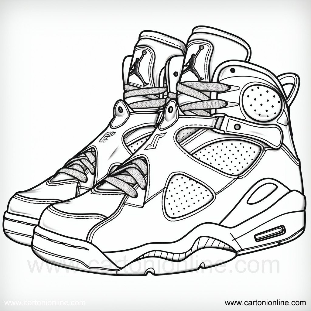 Dibujo 33 de Zapatos Jordan Nike para imprimir y colorear