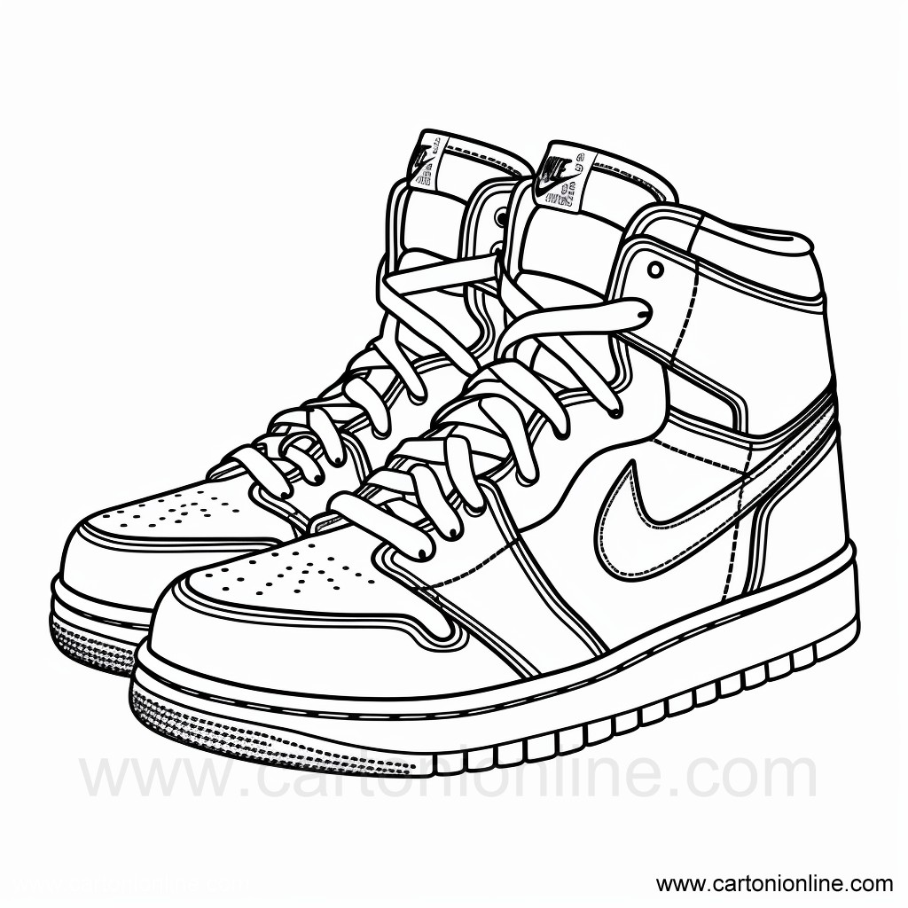 Desenho 34 de sapatos Jordan Nike para imprimir e colorir