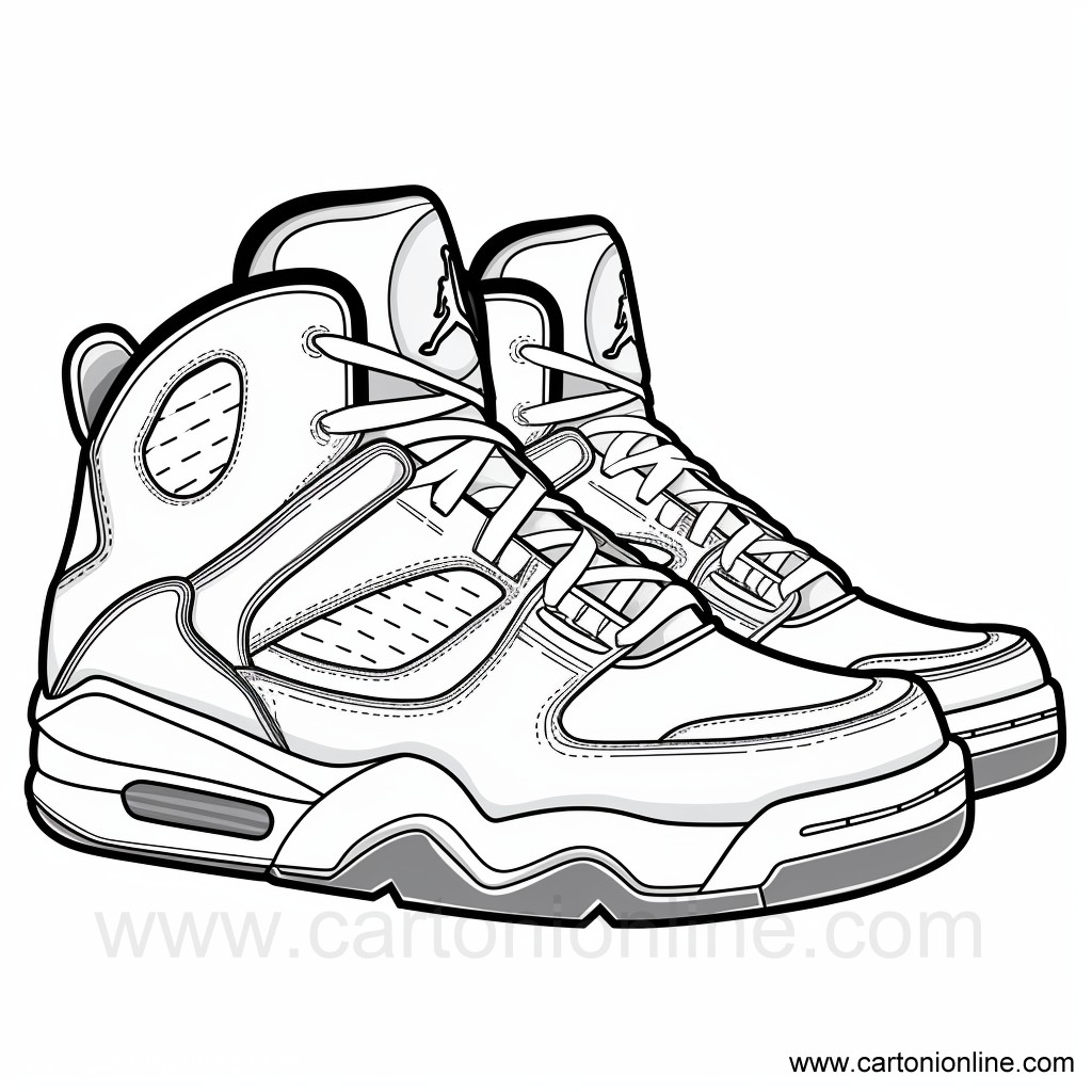 Dibujo 38 de Zapatos Jordan Nike para imprimir y colorear