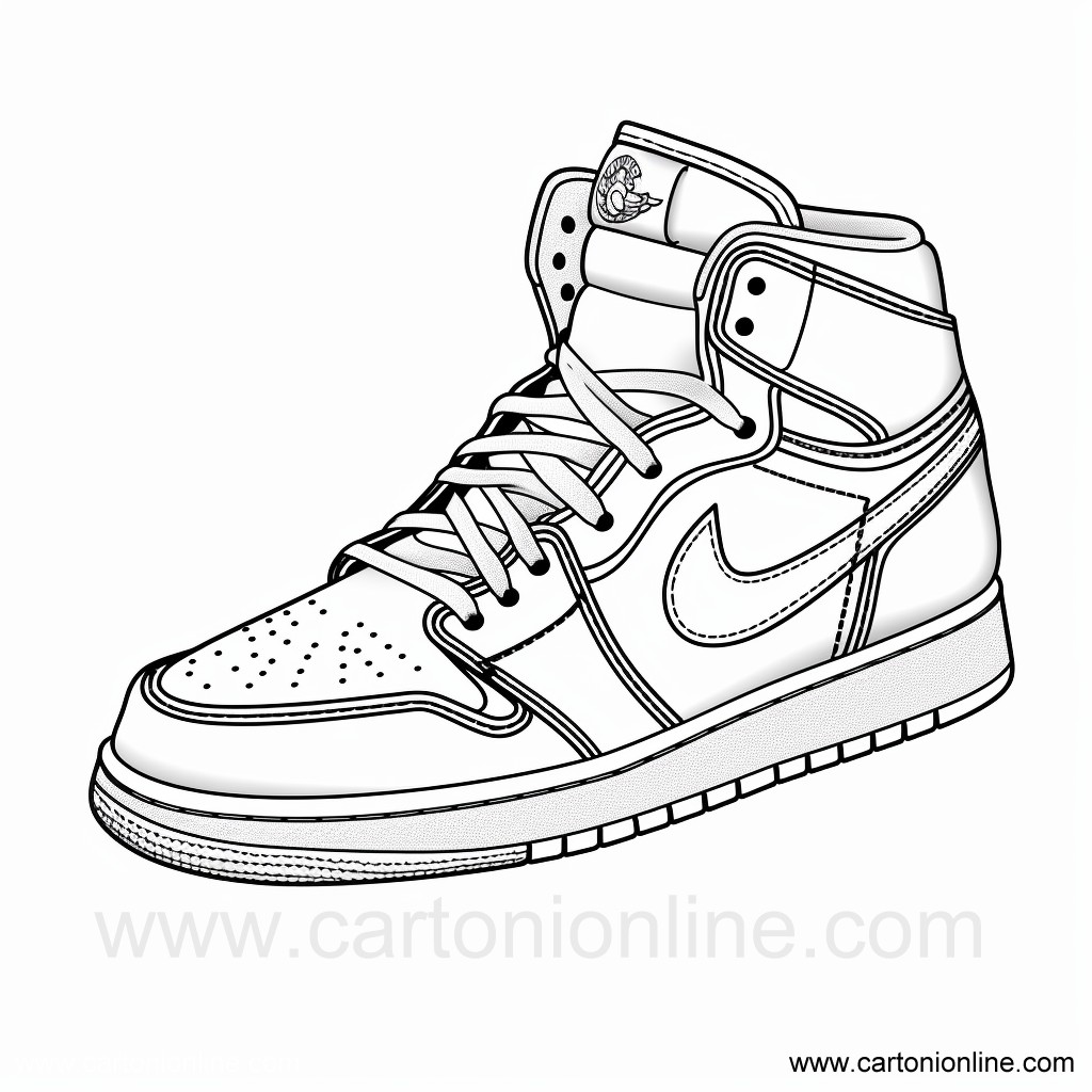 Dibujo 39 de Zapatos Jordan Nike para imprimir y colorear