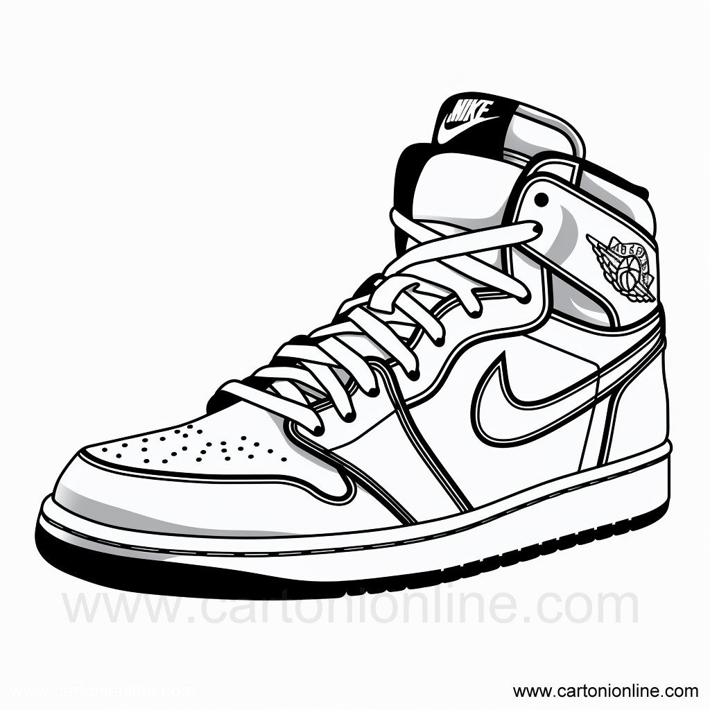 Dibujo 40 de Zapatos Jordan Nike para imprimir y colorear