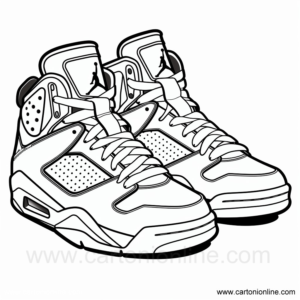 Desenho 41 de sapatos Jordan Nike para imprimir e colorir