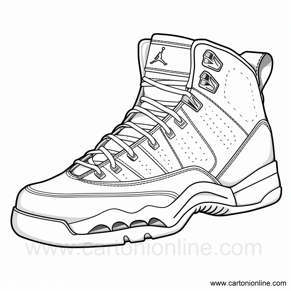 Dibujo 42 de Zapatos Jordan Nike para imprimir y colorear