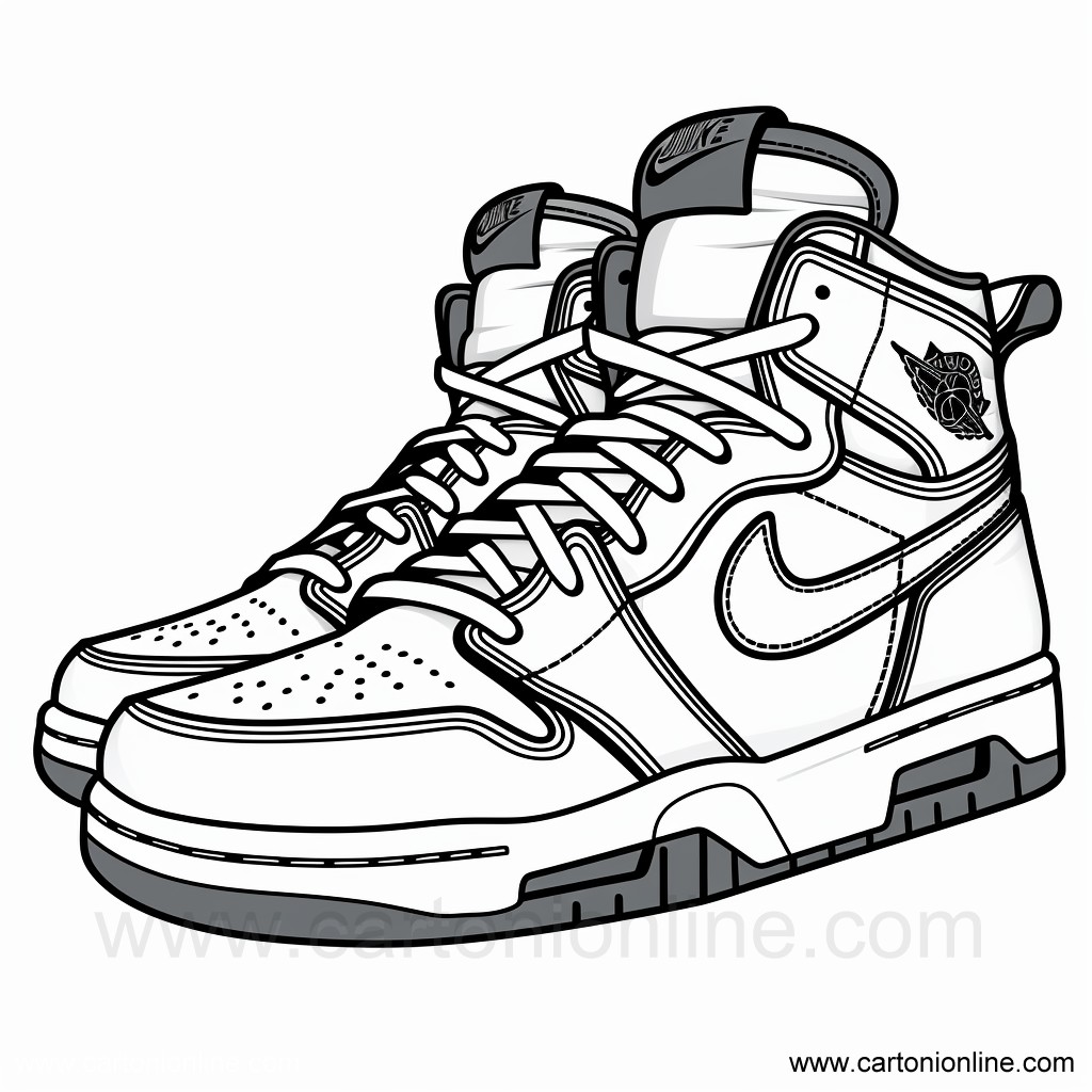 Dibujo 45 de Zapatos Jordan Nike para imprimir y colorear