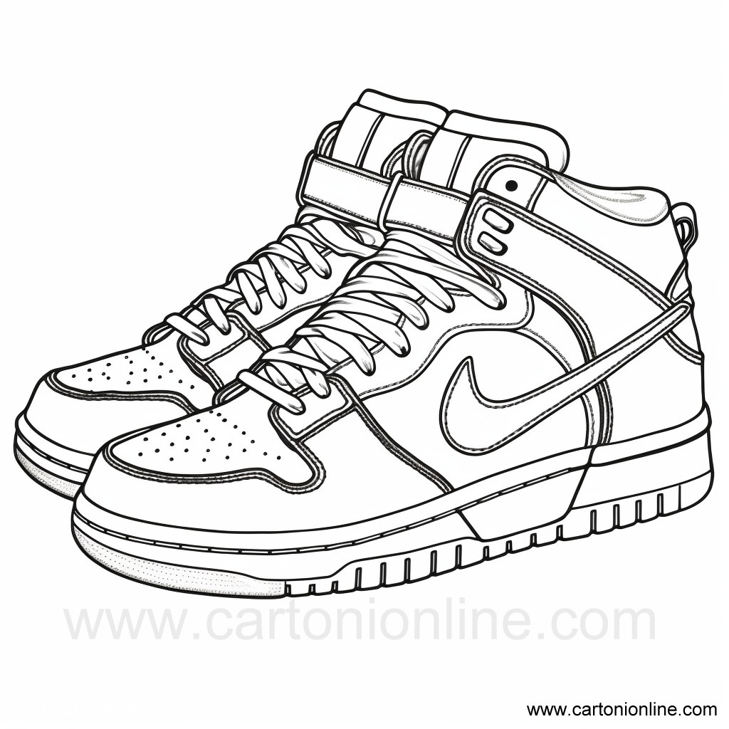 Dibujo 46 de Zapatos Jordan Nike para imprimir y colorear