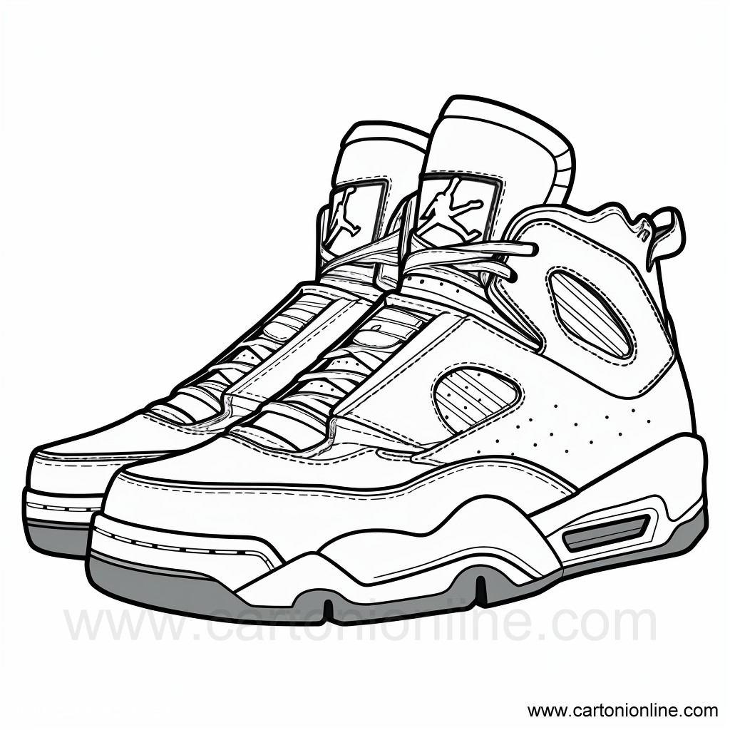 Dibujo 47 de Zapatos Jordan Nike para imprimir y colorear