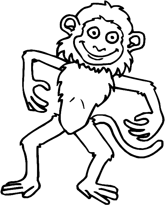 Desenho 3 de Macacos para imprimir e colorir