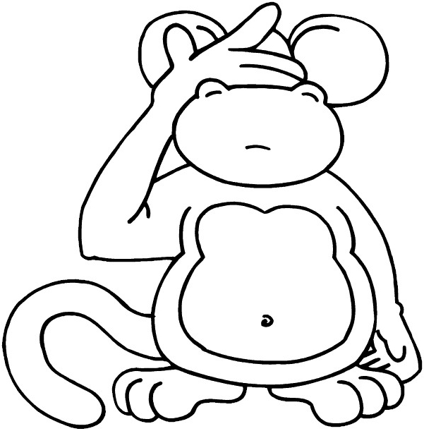 Desenho 14 de Macacos para imprimir e colorir
