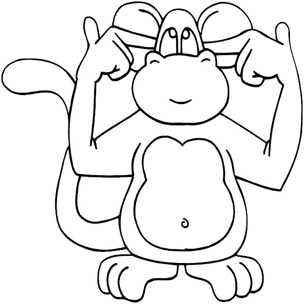 Drawing 15 from Monkeys coloring page to print and coloring