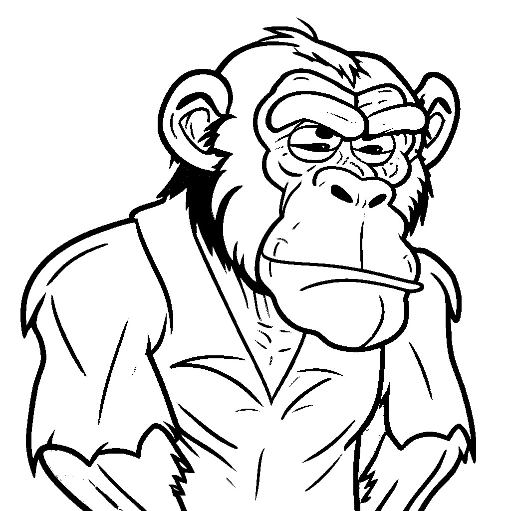 Disegno 01 di Scimpanz da stampare e colorare