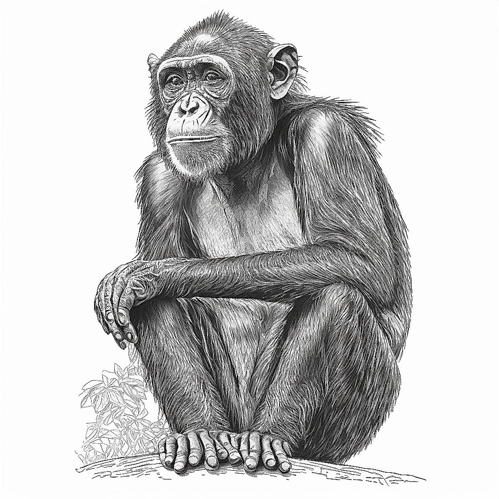 Disegno Scimpanz 05 di Scimpanz da stampare e colorare