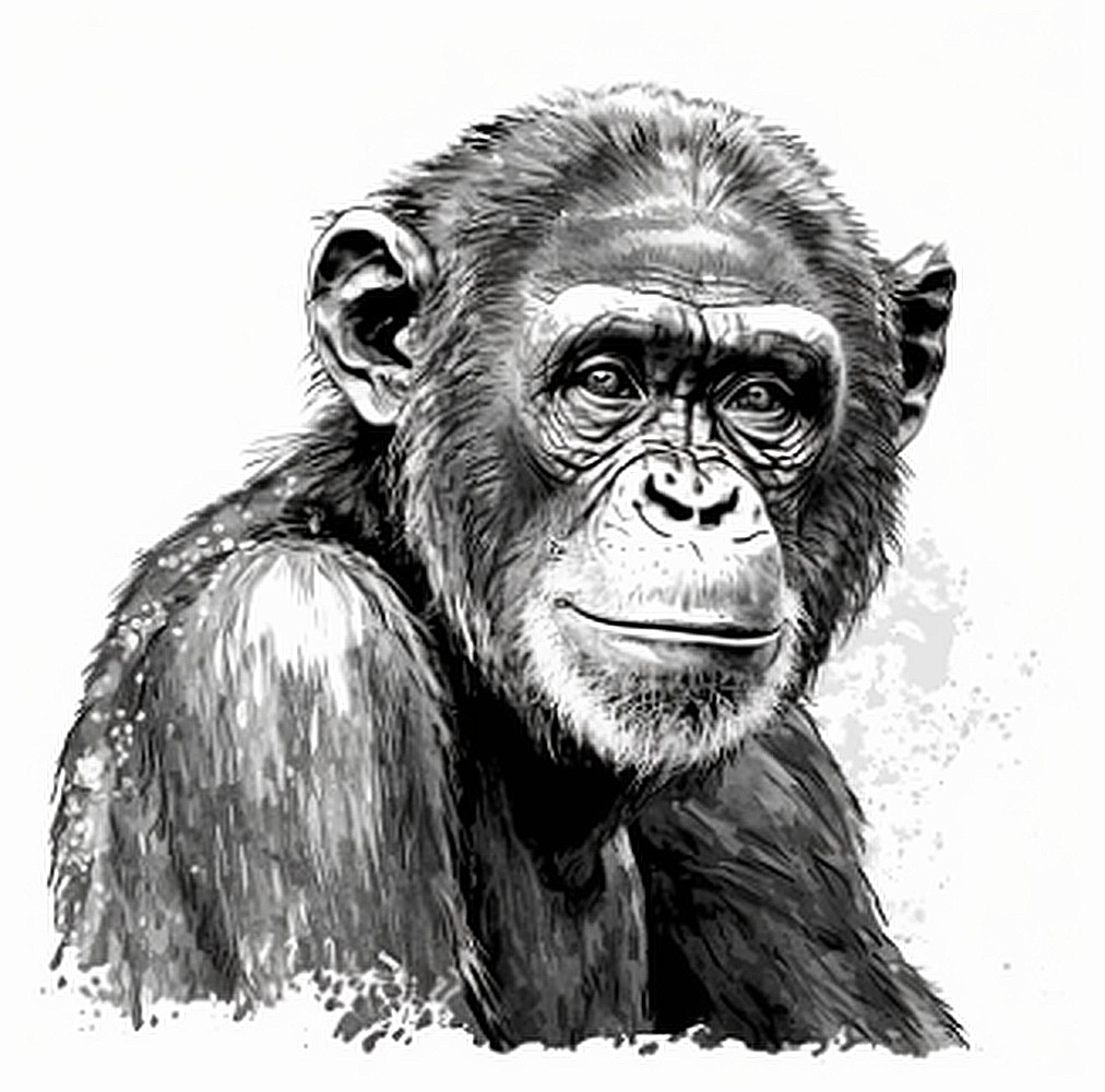 Disegno 06 di Scimpanz da stampare e colorare