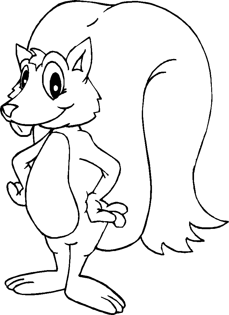 Desenho 9 de esquilos para imprimir e colorir