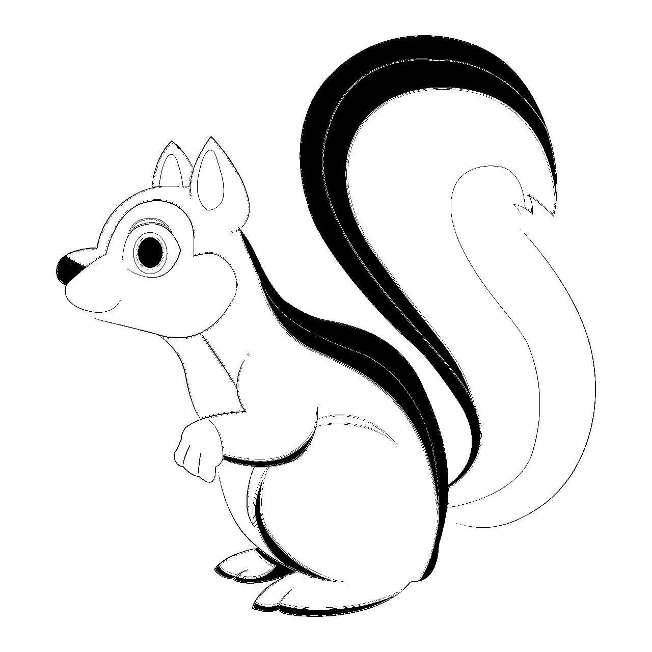 Kleurplaat van een eekhoorn