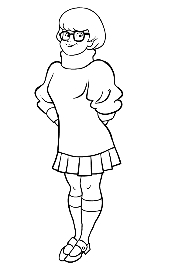 Dibujo de Velma Dinkley de Scooby Doo para imprimir y colorear