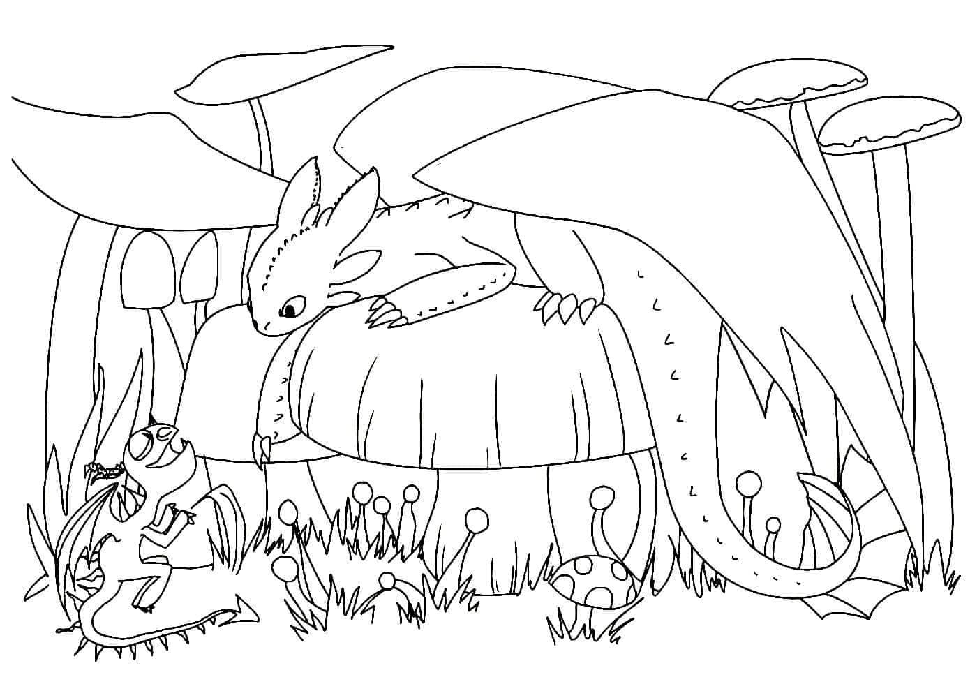 Toothless 13 från How to Train Your Dragon målarbok för att skriva ut och färglägga