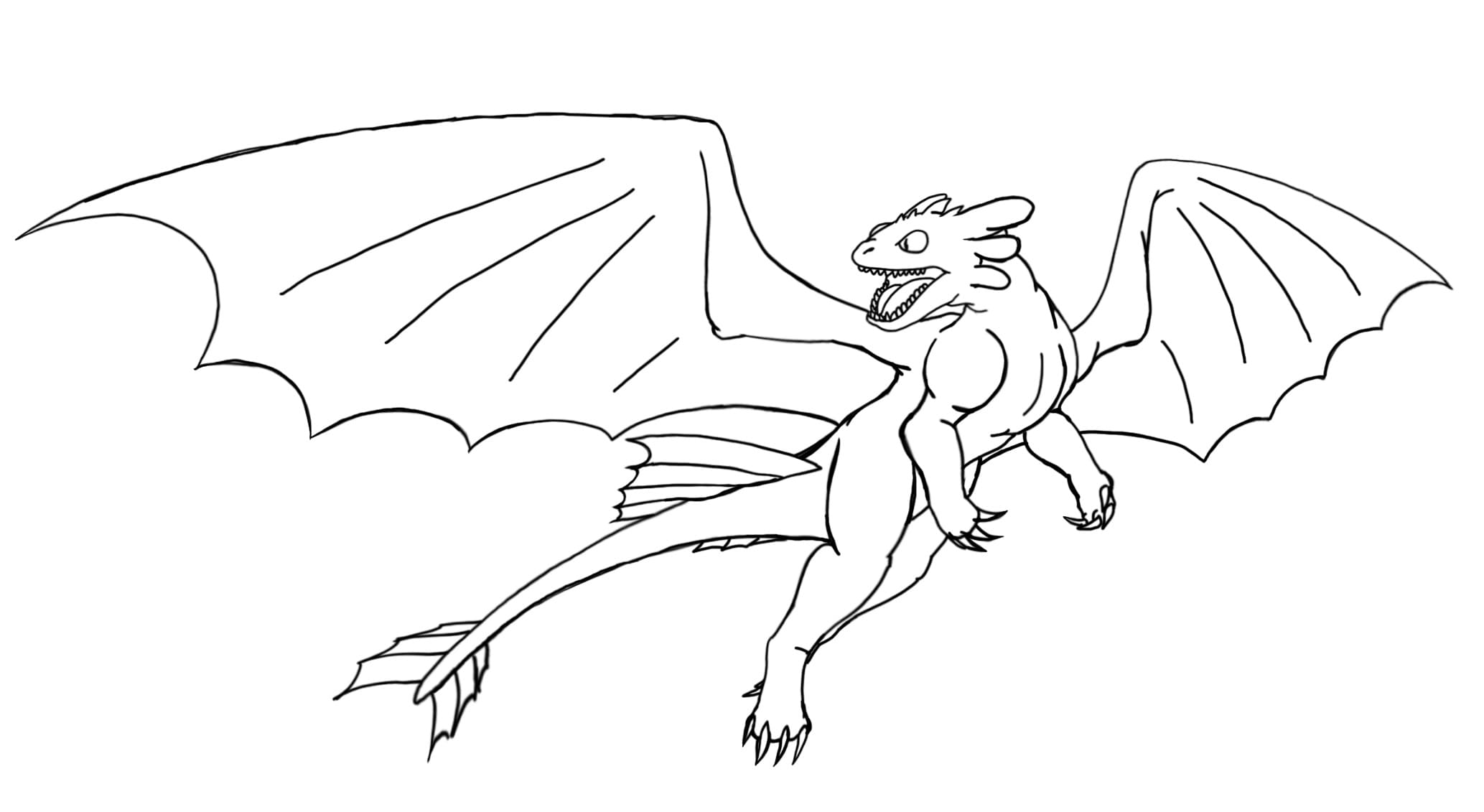 Toothless 19 från How to Train Your Dragon målarbok för att skriva ut och färglägga