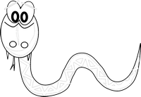 만화 스타일 뱀의 색칠 페이지