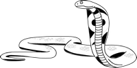 Pagina de colorat a unui șarpe în stil desen animat