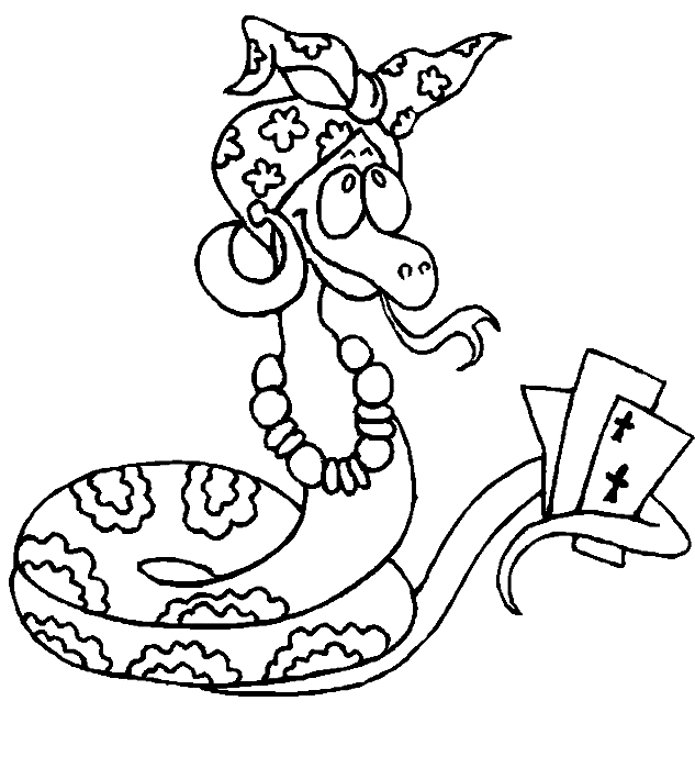 Desenho 1 de Cobras para imprimir e colorir