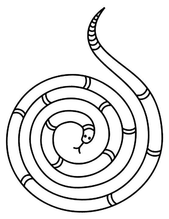 Dibujo 5 de Serpientes para imprimir y colorear