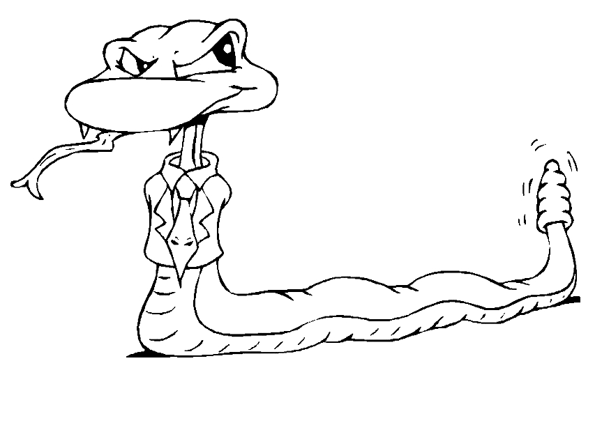 Drawing 11 of snakes to print and color