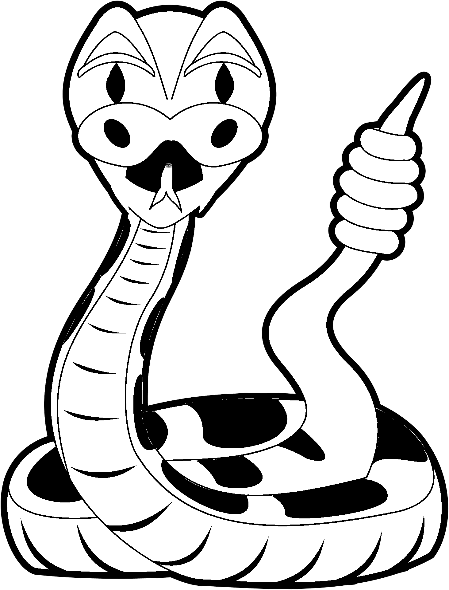 Disegno da colorare di un serpente stile cartoon