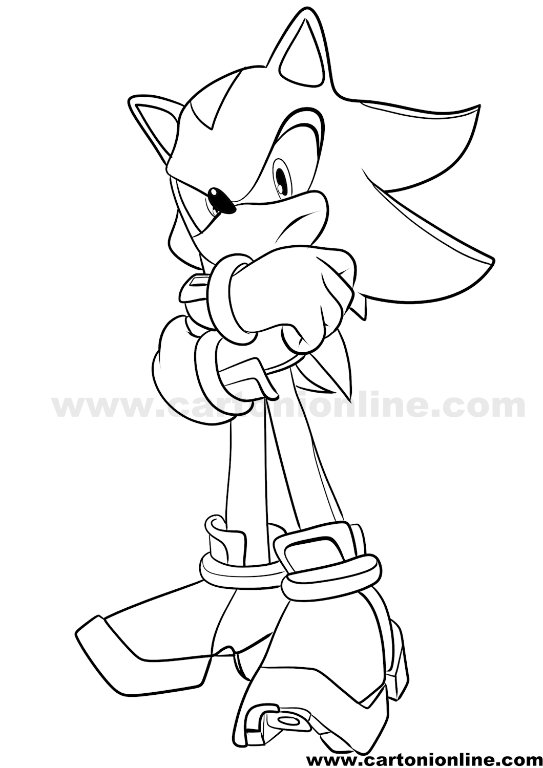 Disegno Shadow 01 di Sonic da stampare e colorare