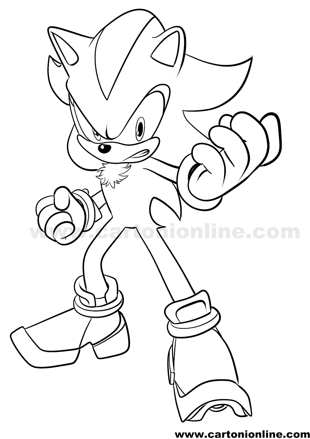 Disegno di Shadow 03 di Sonic da stampare e colorare
