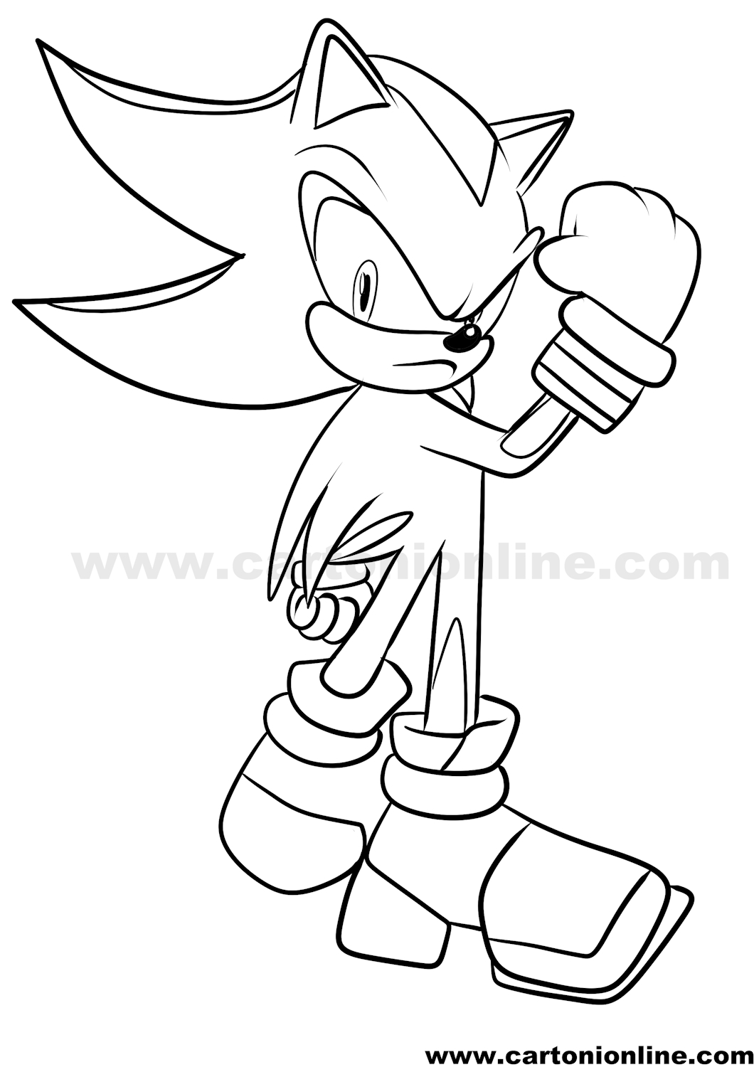 Disegno di Shadow 04 di Sonic da stampare e colorare