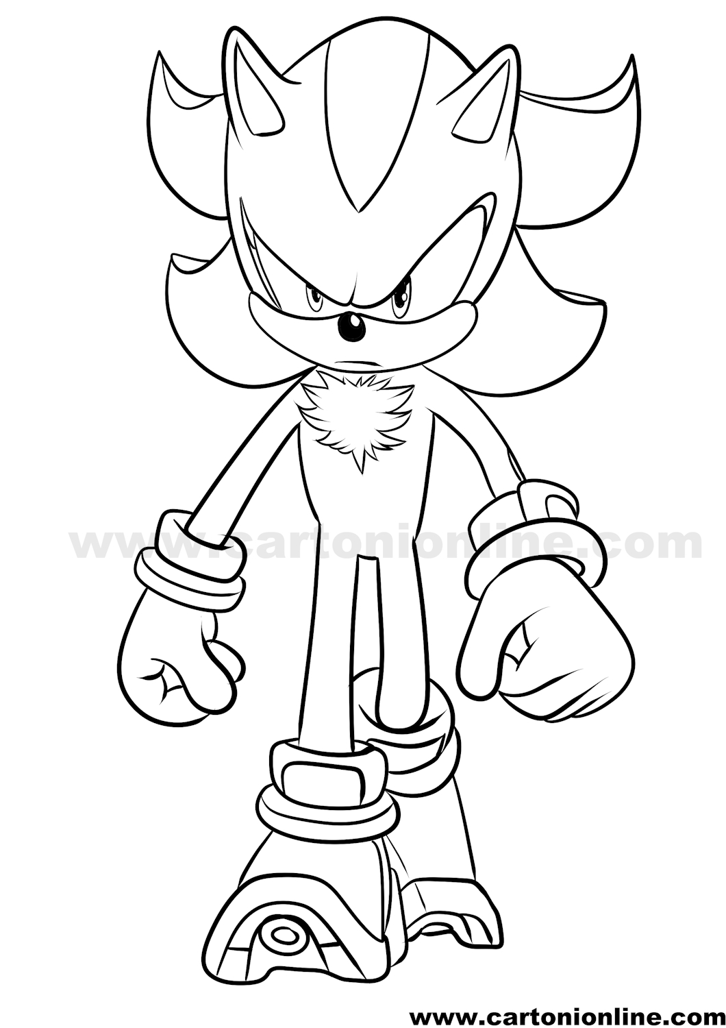 Disegno Shadow 05 di Sonic da stampare e colorare