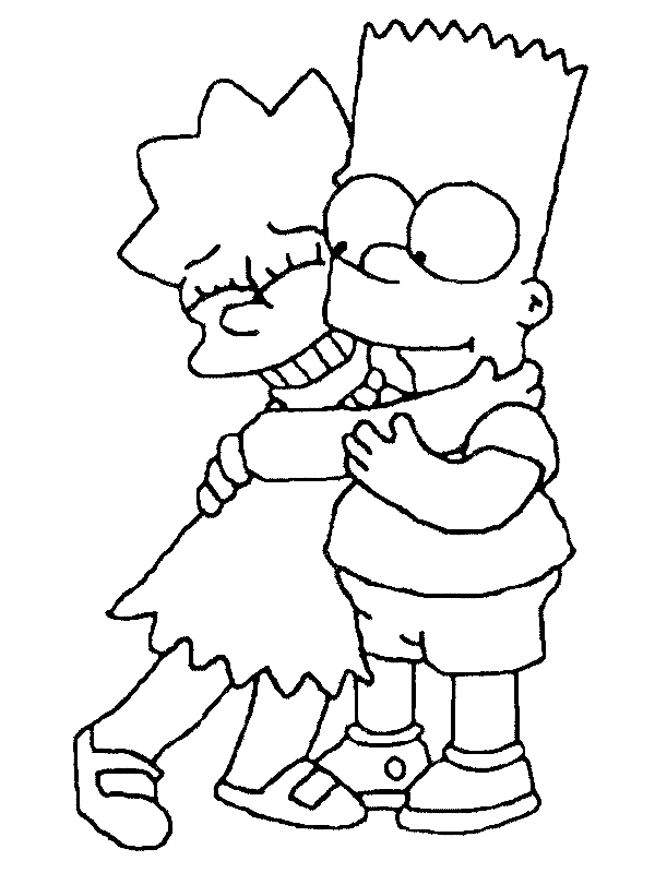 Desenho 2 de Simpsons para imprimir e colorir