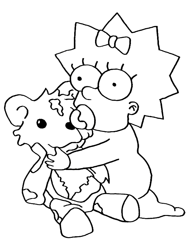Desenho 6 de Simpsons para imprimir e colorir
