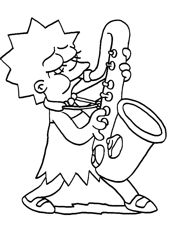 Coloriage 9 de Simpsons  imprimer et colorier
