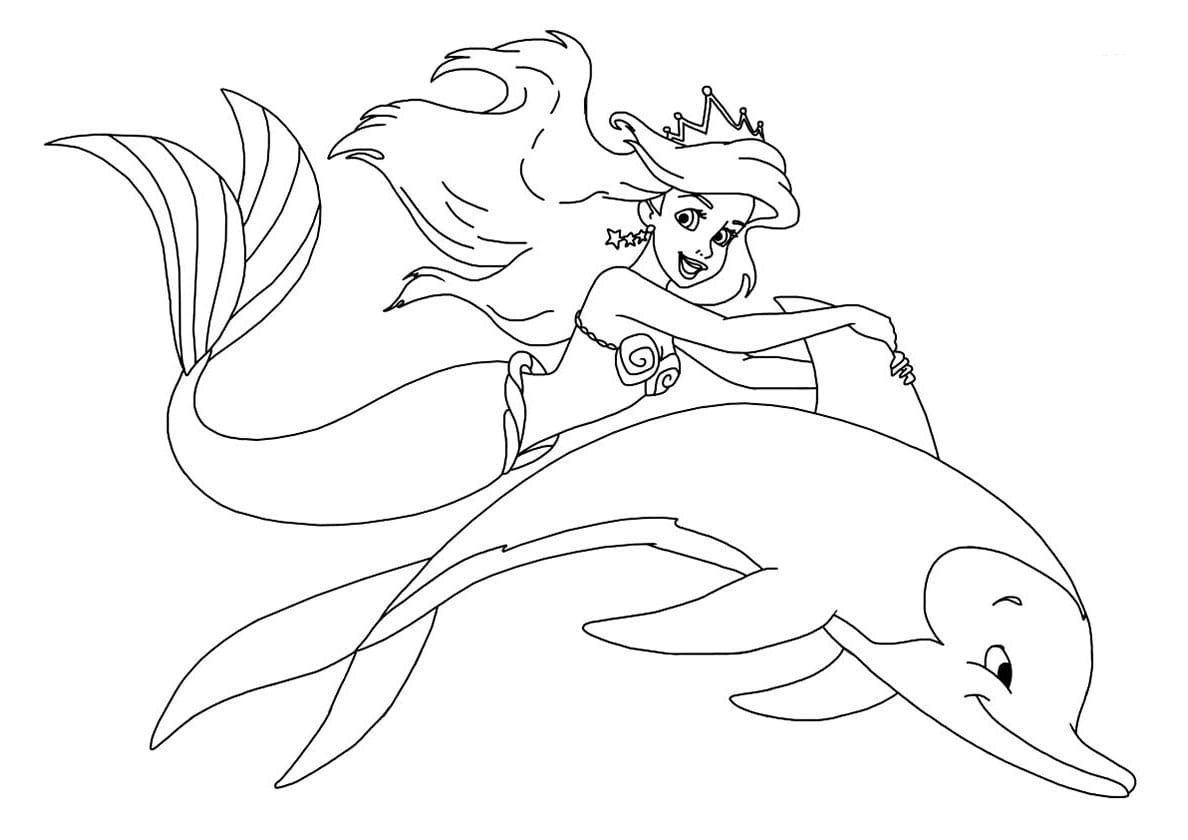 Desenho de Ariel 04 de A Pequena Sereia para imprimir e colorir