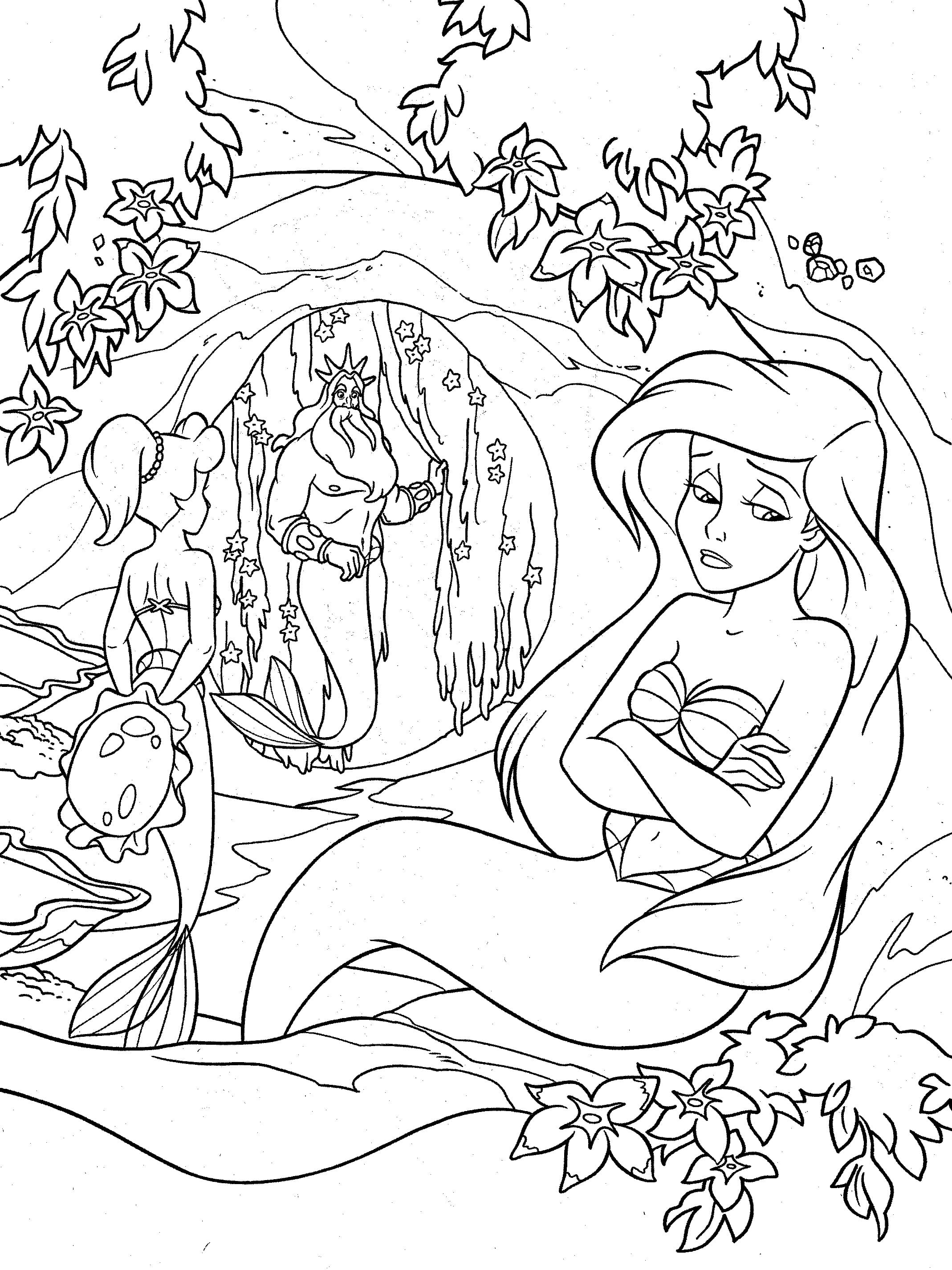 Desenho de Ariel 06 de A Pequena Sereia para imprimir e colorir