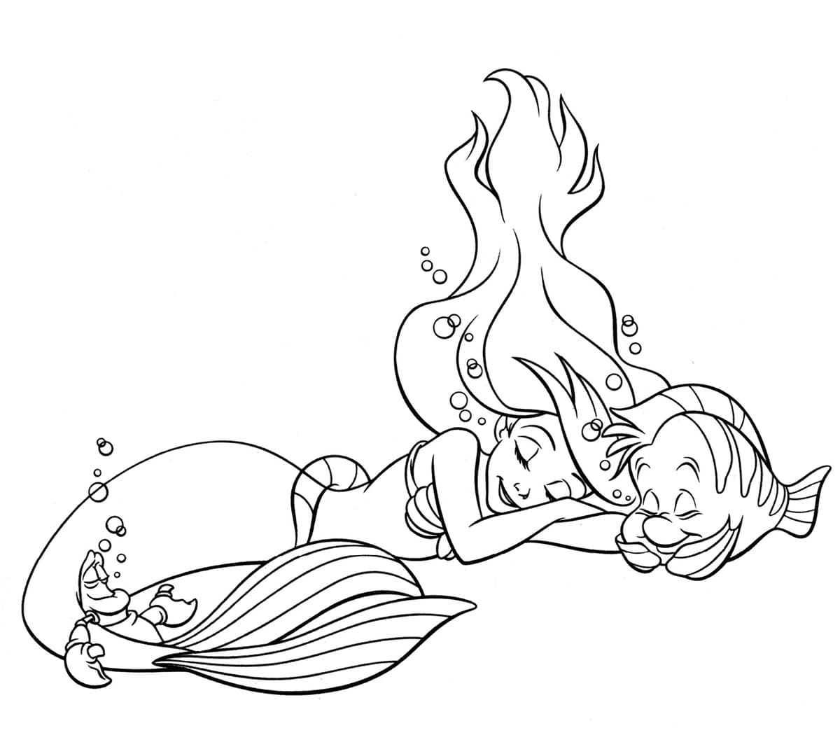 Desenho de Ariel 12 de A Pequena Sereia para imprimir e colorir